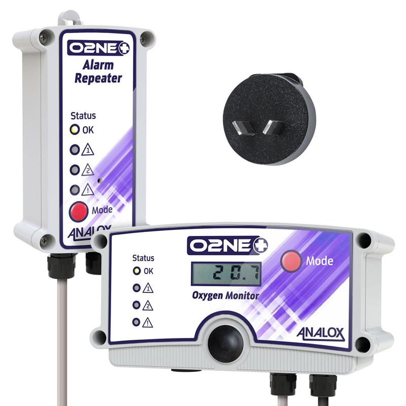 Fixed Oxygen Depletion Monitor with AU Plug - O₂NE+
