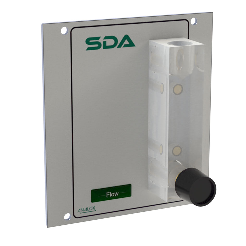 SDA Flow Meter, Panel Mount plate, O₂ label by analox